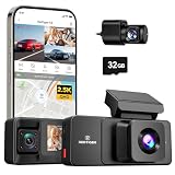 REDTIGER A3 3 Channel Dash Cam Front and Rear Inside, 2.5K+1080P+1080P Car Camera with WiFi, 3.18" Screen, IR Night View, 24H Parking Mode, Loop Recording, 32GB Card Included, Supports 256GB Amazon Deal