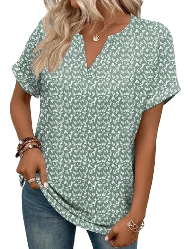 Image of WIHOLL Womens Blouses Spring Tops Short Sleeve Shirts Dressy Casual Summer Vacation Fashion Clothing 2026