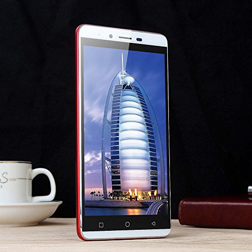 New Unlocked Smartphone - 5.0'' Android Quad-Core 512MB RAM+4G 3G Cellphone Dual Camera/SIM HD Display Mobile Phone (Red, 5.0 inches)