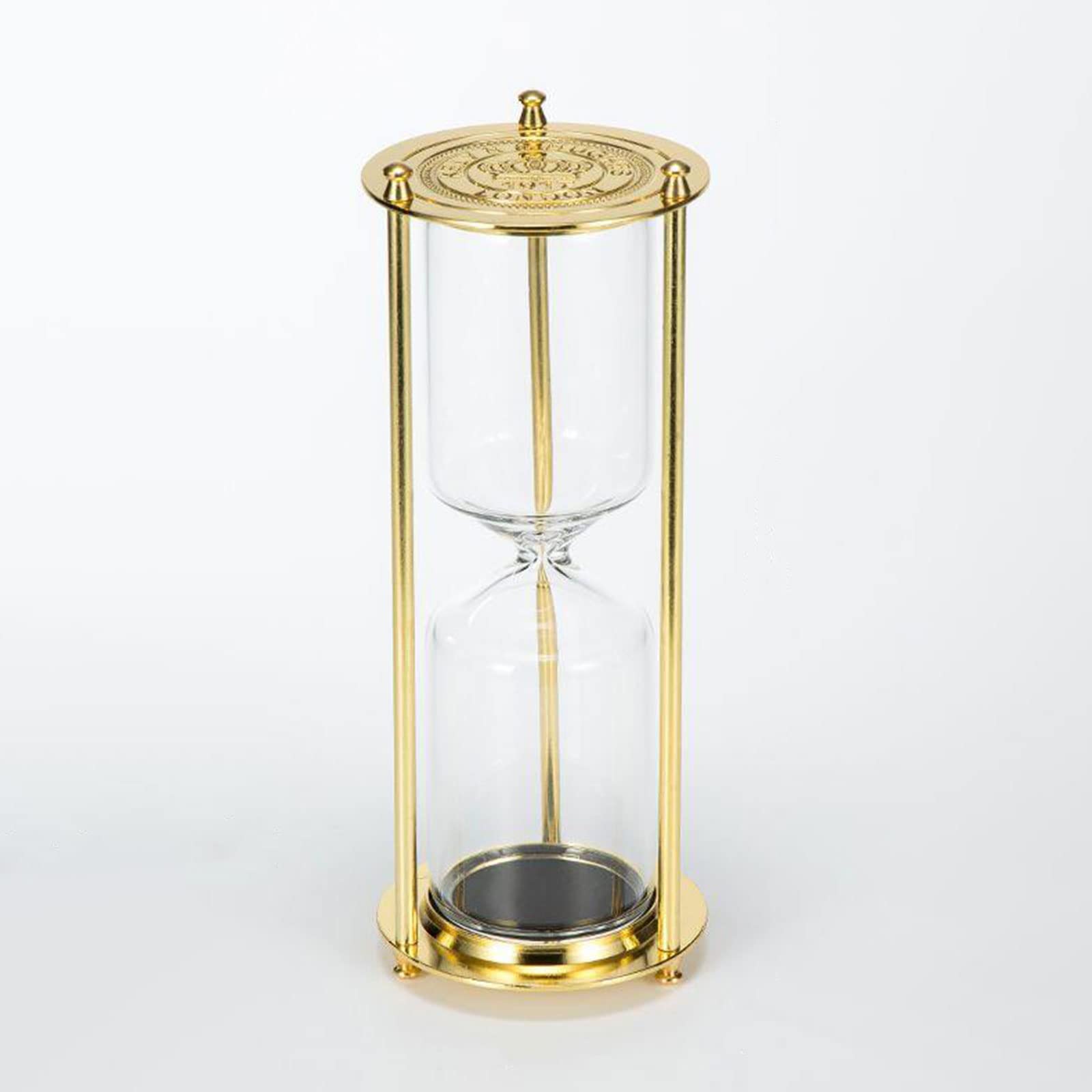 Brogtorl A Empty Bottle Hourglass Empty Hourglass 360° Rotating & Engraving Brass Sand Clockmetal Sand Watch,Large Unique,Ntique Hour Glass Sandglass For Home Office Desk Decorative