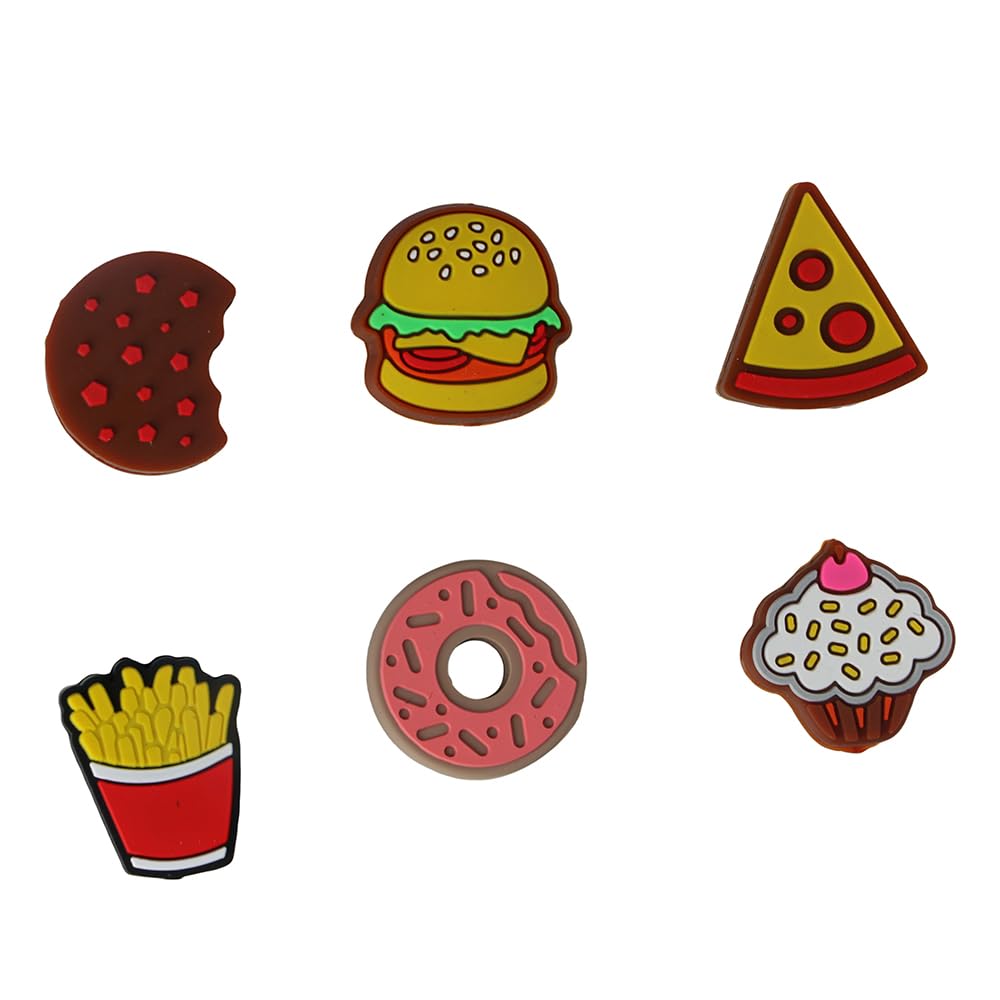 Kopida 6pcs Tennis Racket Vibration Dampener - Funny Hamburger Pizza Cookie Doughnut Tennis Racket Vibration Dampener Soft Silicone Shock Absorber