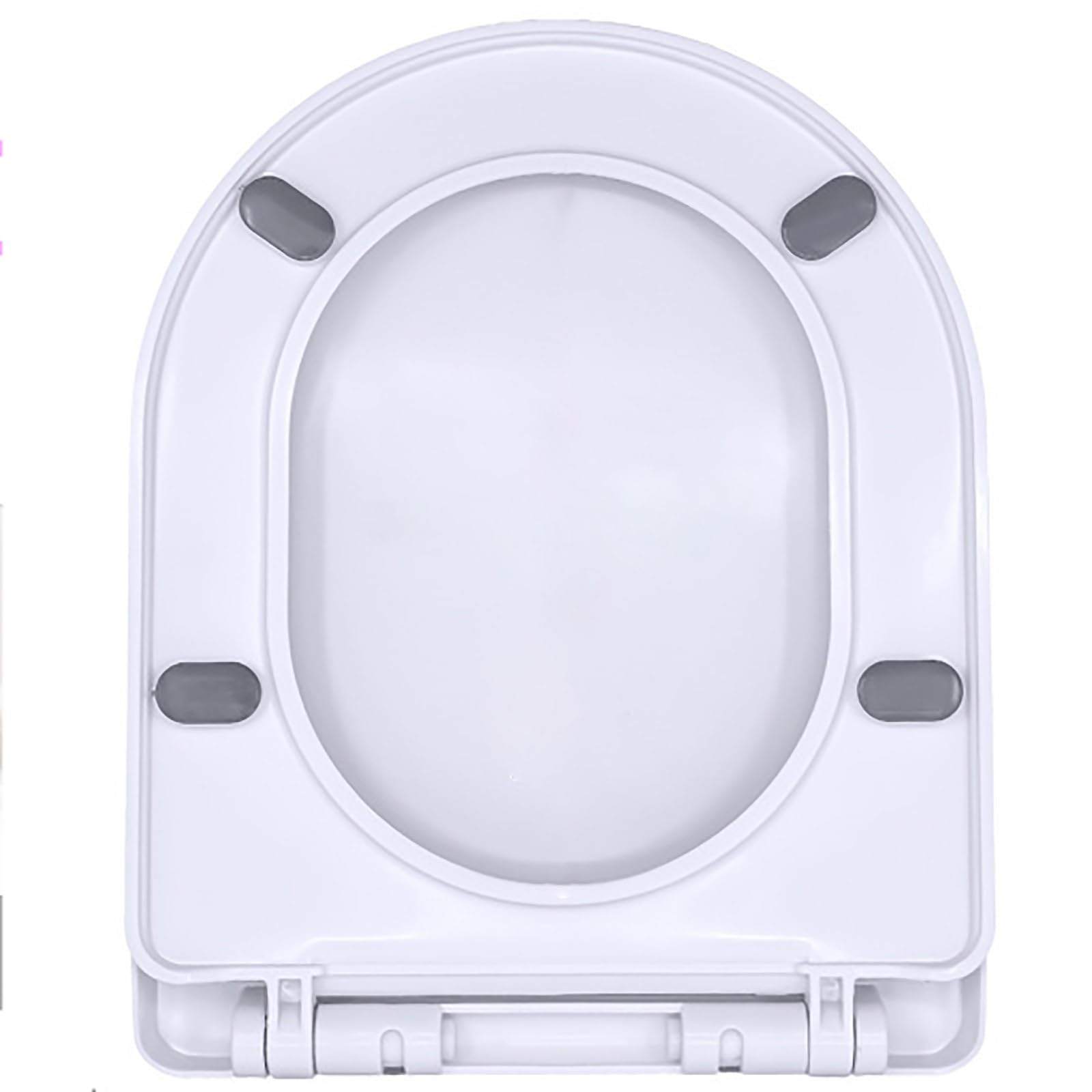 Asiento de inodoro de cierre suave, liberación rápida, almohadillas antideslizantes en forma de U, color blanco, repuesto para armarios de agua, asiento de inodoro pequeño en forma de U y fácil de