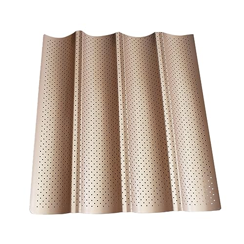 Cabilock 1PC Nonstick Baguette Baking Tray with Air Heat Household for French Bread and Easy to Clean Kitchen Pad Golden