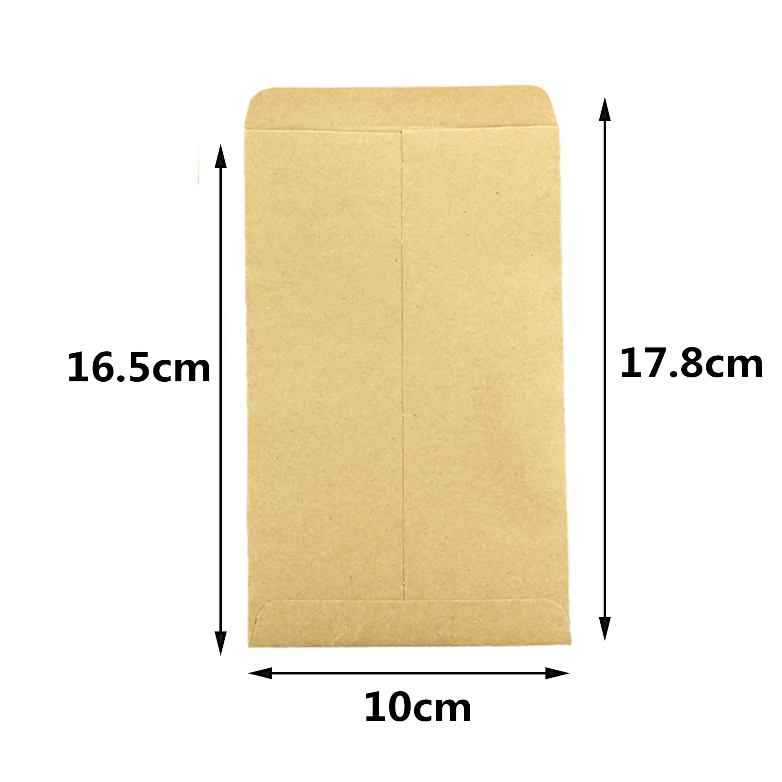 100 Stück Kraftpapier-Umschläge 16,5 x 10 cm braun Papierumschläge Tüten für Löhne Münzen Notizen Perlen Samenumschlag