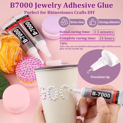 Image of 25000Pcs Resin Rhinestones for Crafting, White AB 2-6mm Mixed Sizes Non Hotfix Flatback Gems with 1Pcs Glue, Bedazzling Crystal for DIY Craft Clothing Mugs Tumblers Shoes Fabric Decor Nail Art