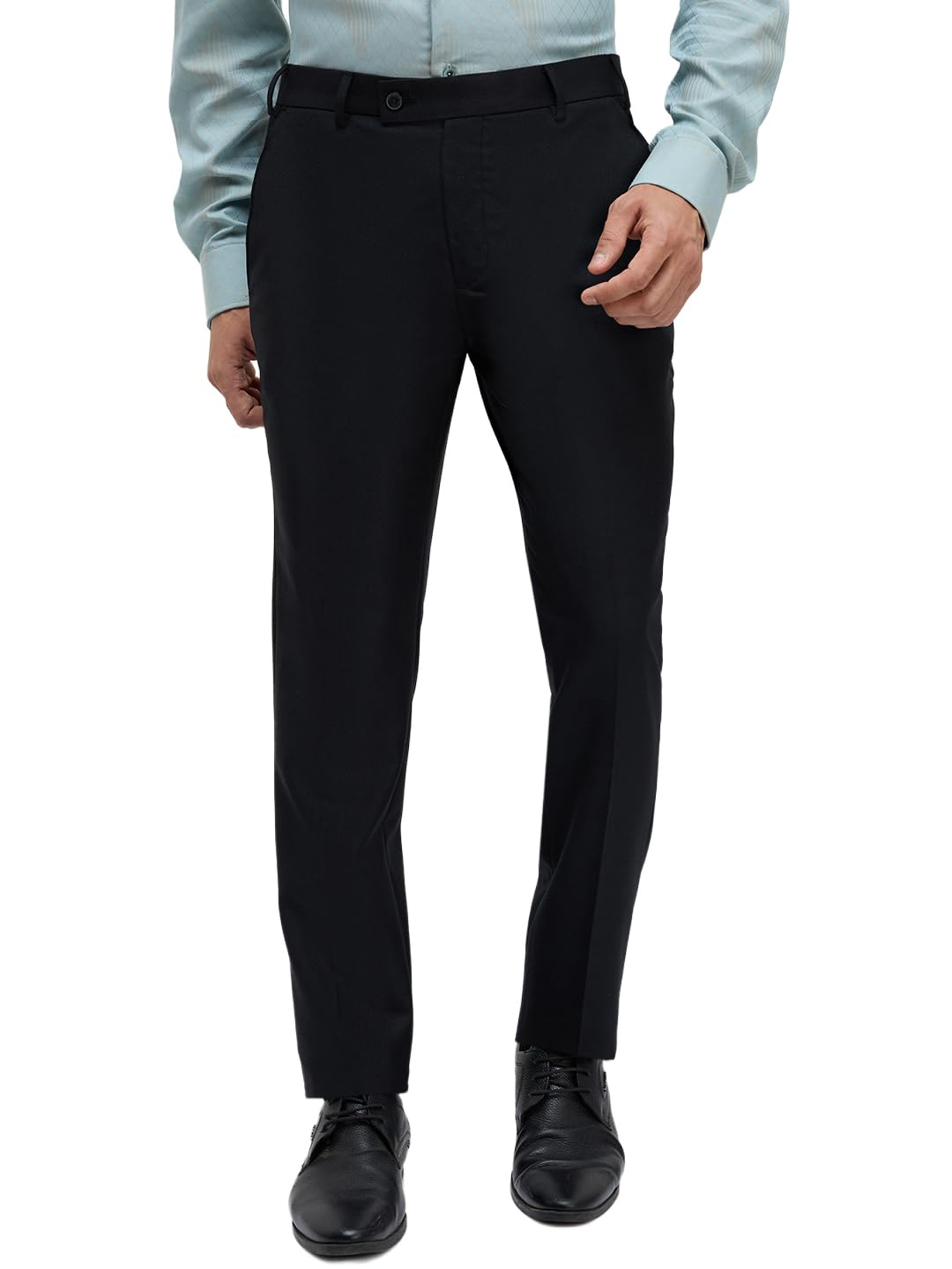 park avenue Men Slim Fit Solid Pattern Poly Wool Blend Flat Front Formal Trouser-picture-33