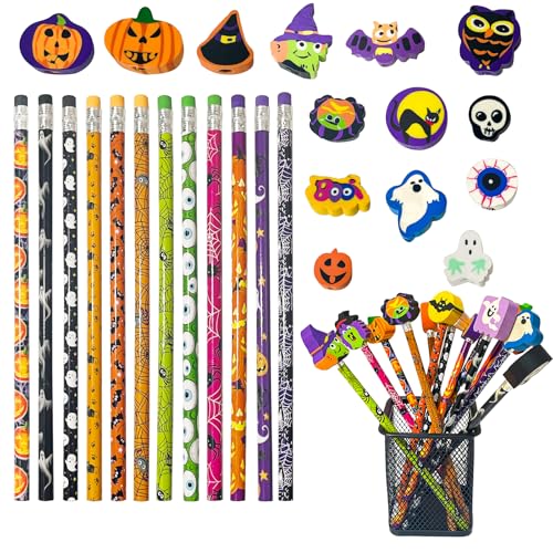 24 Lápices Halloween con Goma y Diseño Temático miniatura 1
