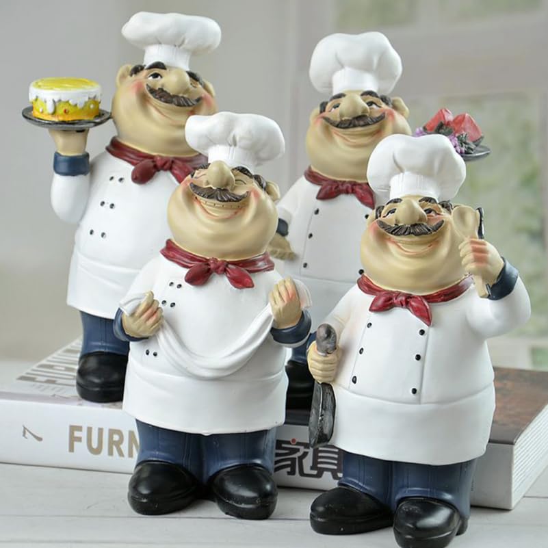 Figura decorativa chef para cocina 7.48x4.33x3.14 in miniatura 7