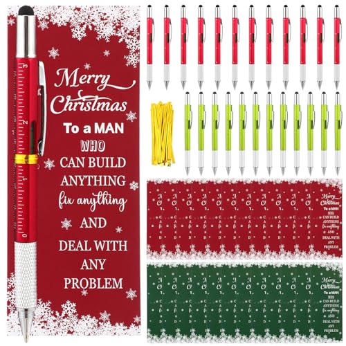 AmazingSpark 24 Pack Christmas Employee Appreciation Gifts Multi-function Pens Ballpoint with Inspirational Cards for Coworkers Teacher Back to School Office School Team Staff