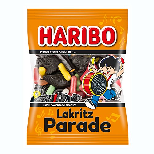 Haribo Lakritz-Parade, Fruchtgummi, 3er Pack, Lakritz, Lakritzmischung, Im Beutel, 200 g 3