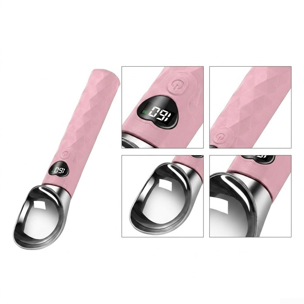 Set Cuchara Helado 2 Unidades Calentamiento para rápido Set Cuchara(Pink)