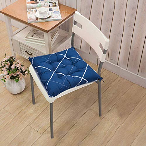 Image of COZY FURNISH Microfiber Cotton Chair Pads with Four Corner Ties 16x16(Inches) 41X41(CM) Square, Pack of 2 | Extra-Comfortable & Soft Seat Cushions | Ergonomic Pillows