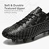 LEOCI Soccer Cleats for Women's and Men's Outdoor Unisex Football Shoes Firm Rugby Boots Black-Grey