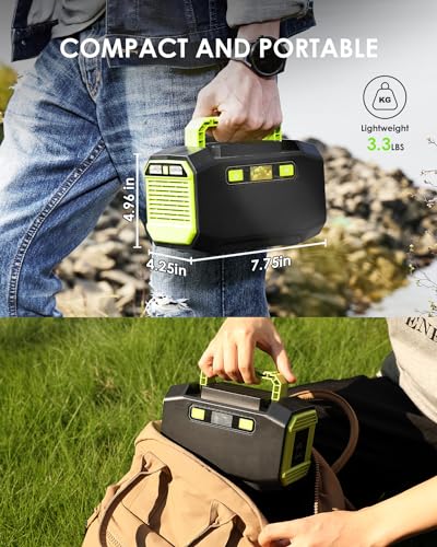 150W Portable Power Station with 30W Solar Panel,145Wh 39000mAh Camping Solar Generator,Lithium Battery Power 110V/150W Peak AC Outlet, DC Ports, USB Ports for CPAP Home Camping Emergency - Image 4