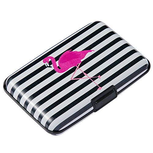 Image of Elfish Mini RFID Aluminum Wallet Credit Cards Holder Metal ID Case for Men Women (crane)