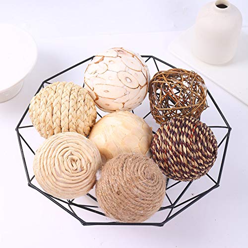 Idyllic 8541852764 Decorative Balls For Bowls Natural Wicker 3 Inches Rattan Woven Twig Orbs thumb #8