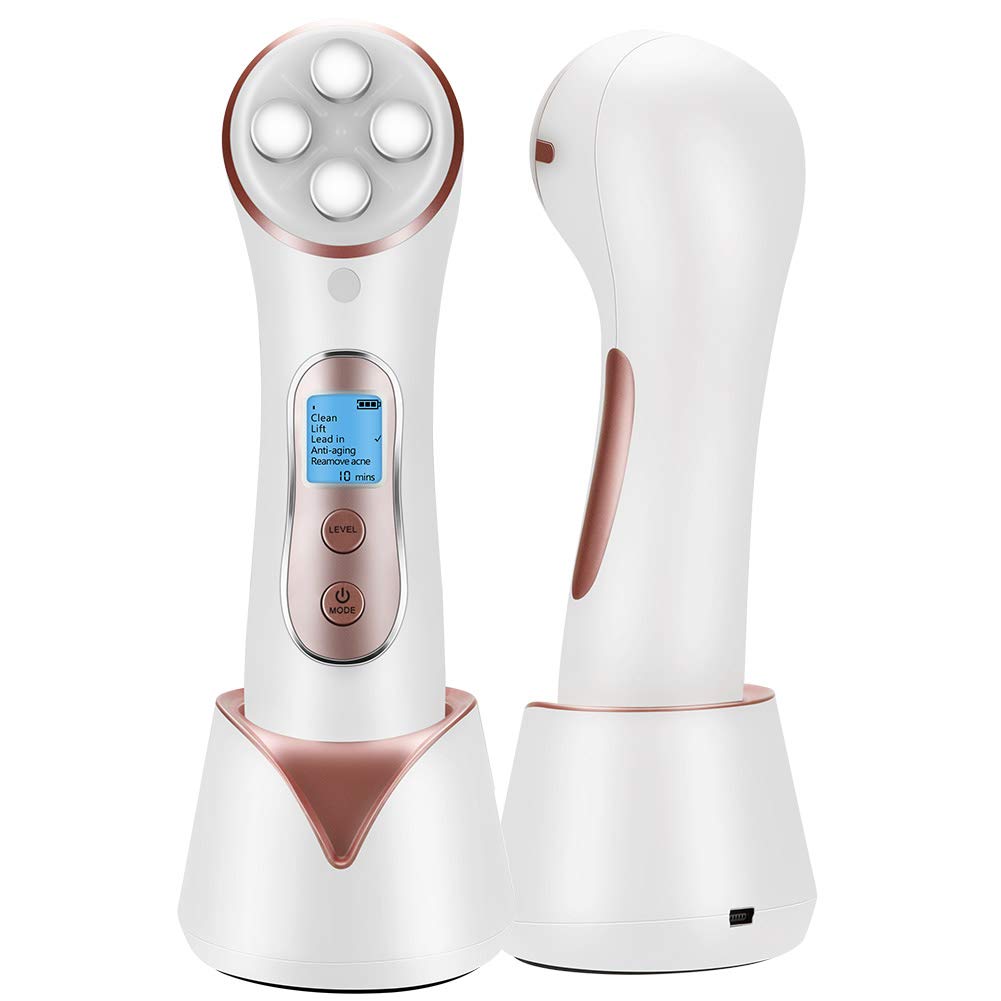 ZHENREN Face Toning Machine, Face Massager, Skin Tightening Device, LED Therapy for Face Lifting, Wrinkle Care, Remove acne, Rejuvenation Anti-aging, EMS Ultrasonic Radio Frequency