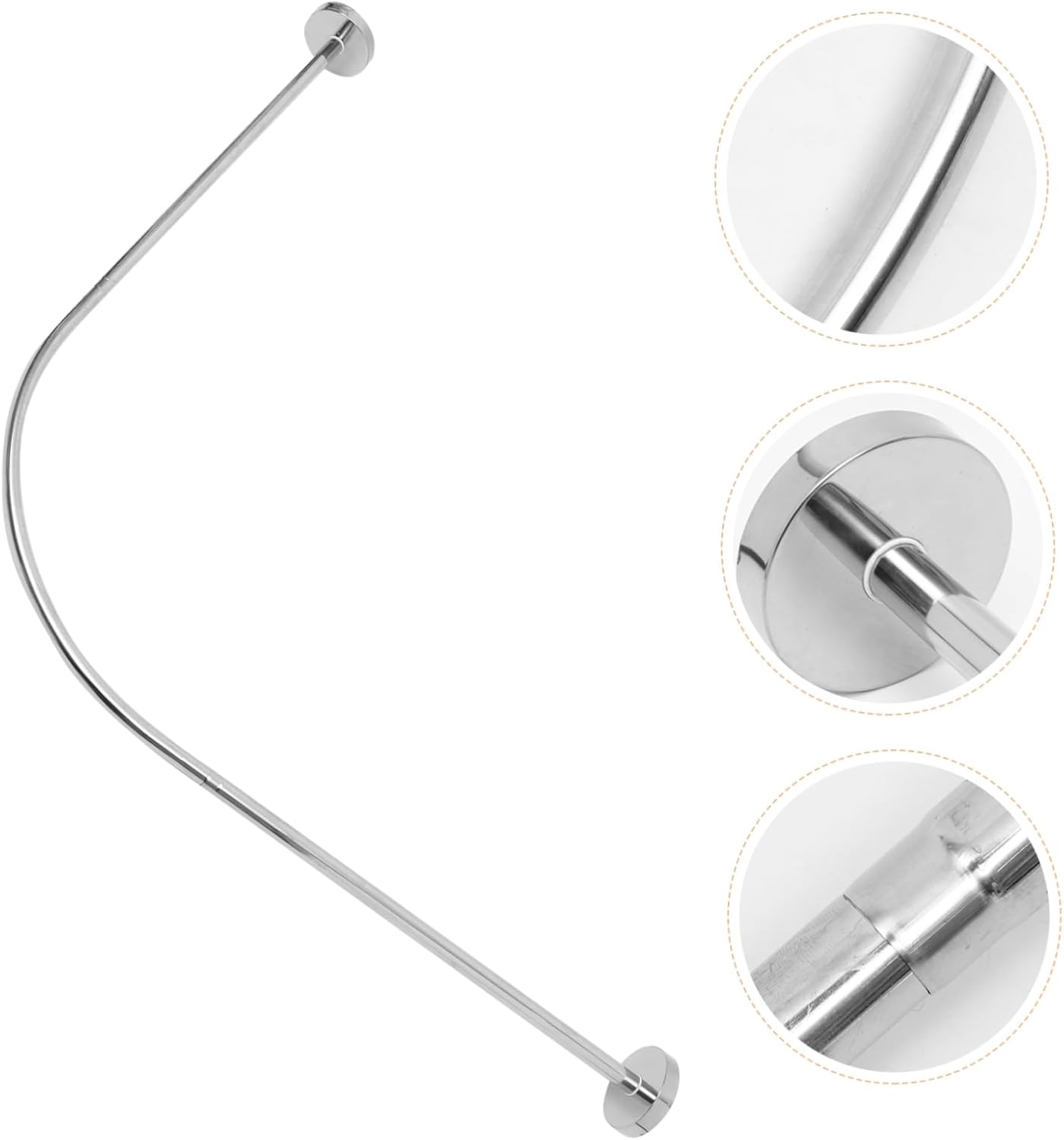 3Pcs Curved Shower Curtain Rods Shaped Design No Drill Installation Versatile for Shower and Clothes Drying