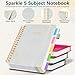 HDhuiun Hardcover Spiral Notebook with Removable Dividers & Tabs, 8