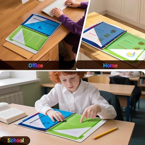8-Tab Dividers for 3-Ring Binders, 3 Holes Index Dividers with 2 Pockets, Insertable 8 Tabs Binder Divider for 1/2''/1''/2''/3'' inch Binders, 8 Colors (24) by JehXinz - Image 6