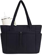 Wandering Nature Puffer Tote Bag with Cup Holder & Laptop Compartment & Trolley Sleeve for Travel, Work, Nurse, Women