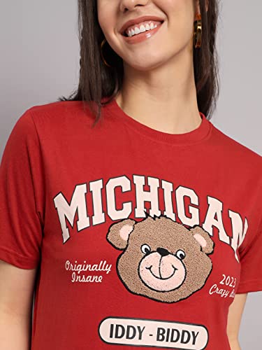 Image of THE DRY STATE Womens Cotton Half Sleeve Round Neck Tshirt