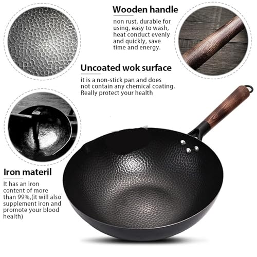 Wok de hierro sin recubrimiento 32 cm miniatura 4