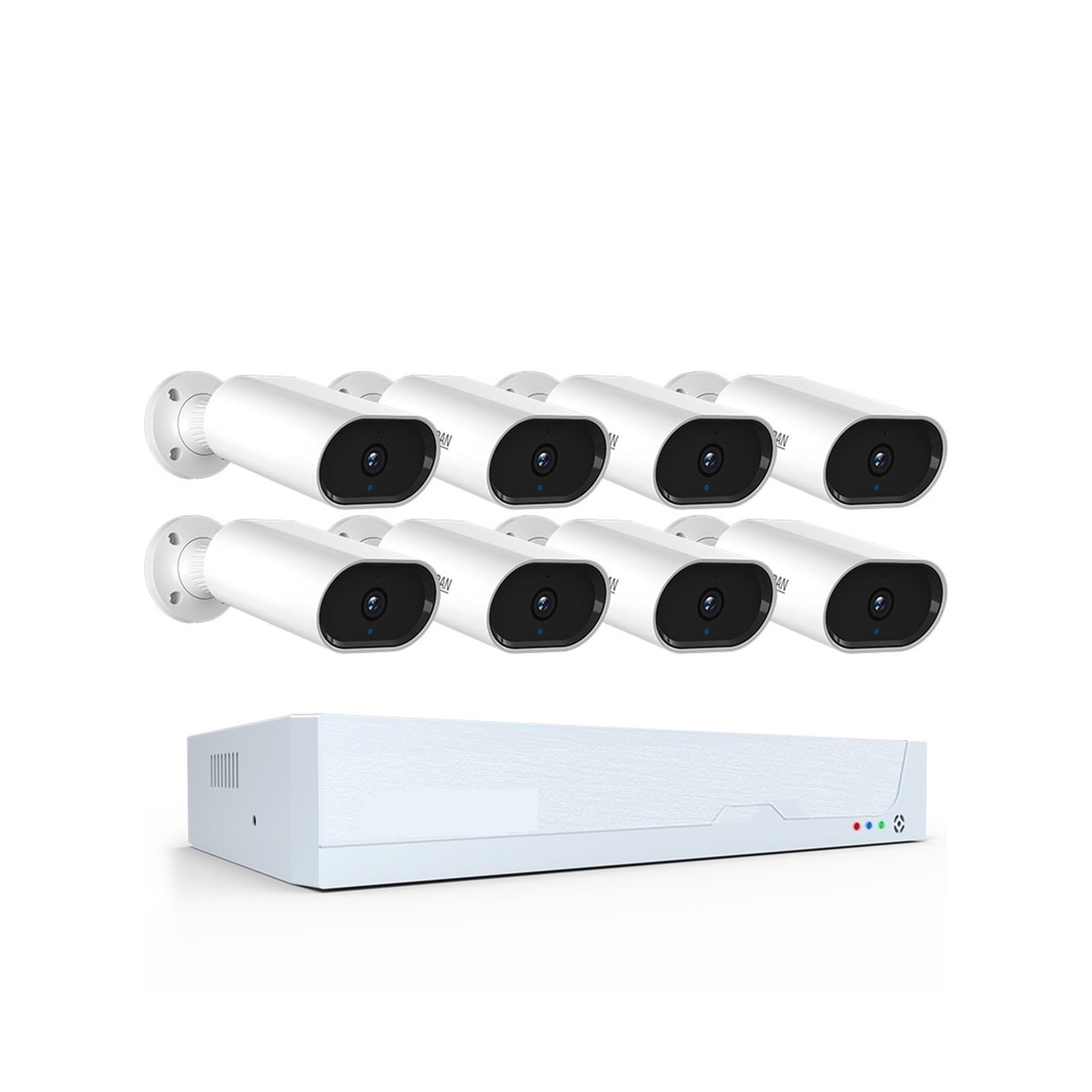 Kit Video Surveillance, Système de sécurité vidéo POE 5MP, Kit de Surveillance NVR H.265 1920P, système de caméra de vidéosurveillance résistant aux intempéries(None,8 Cameras)