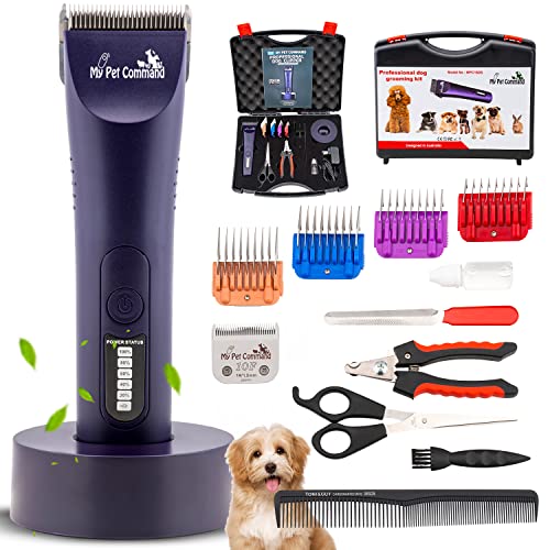 My Pet Command Professional Dog Grooming Clippers Thick Coats Cordless ...