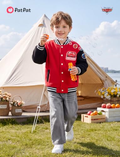 Image of Disney Kids Fleece Bomber Jacket, Varsity Outerwear with Pockets, 2-10Y