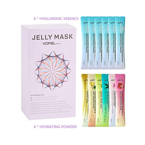 VOFEL Jelly Mask Facial Masks for Skin Care Peel Off Jelly Masks for Facials Diy Spa Skin Treatment 12 Pcs