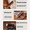ENFGDT Japanese Hand-Forged Non-Stick Iron Pan Without Coating Durable And Rust-Free, Round Bottom Wok with Wooden Lid Lid for Cooker Gas Stir Fry Pans Round Bottom (Type B,11.8inch) #3