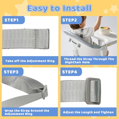 Image of High Chair Straps Replacement Compatible with Graco Highchairs, Replacement Harness Straps for Most 5 Point High Chairs, Adjustable Universal High Chair Belt