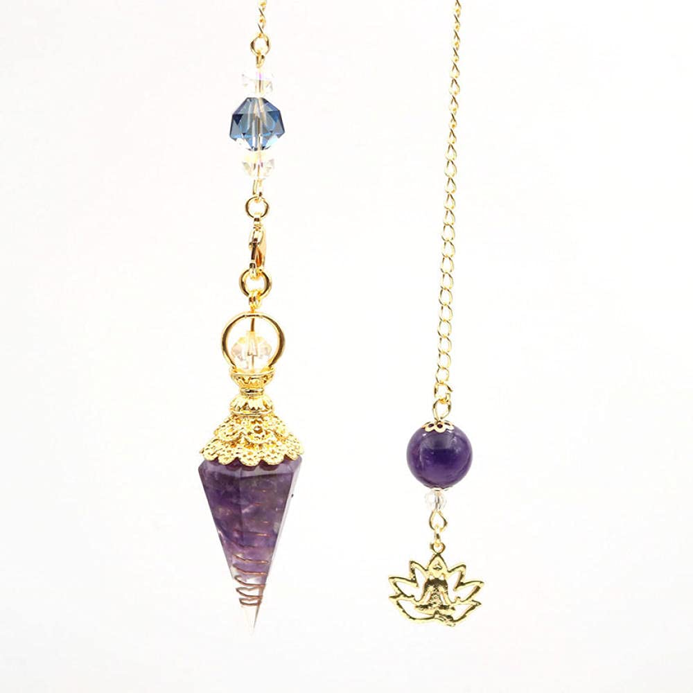 Forma de cono hexagonal Péndulo Piedras naturales Piedras de resina Pyramid Reiki Curación Dowsing Pendant Buddha Meditación Péndulo-Aguamarina_PORCELANA