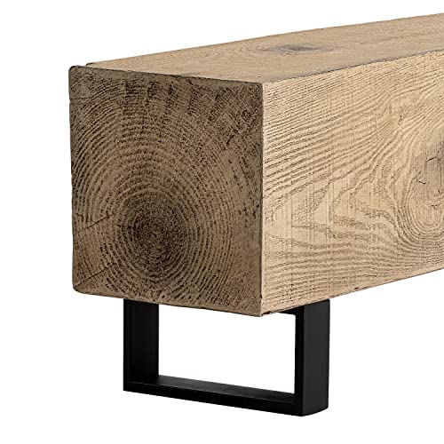 Cosiest Patio Log Bench, Rectangular Mgo Garden Bench, 48.4 X 11.8” Outdoor Bench, Rustic Bench For Yard Or Lawn(Light Oak) #TOP5