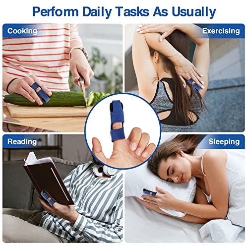 Echify Stecche per Dita Aggiornate - 2 Pezzi Tutore per Dito Supporti per Dita a Copertura Totale Stecca per Dito Grilletto Supporto per Dita per Artrite & Immobilizzazione Delle Nocche Rotte - 7