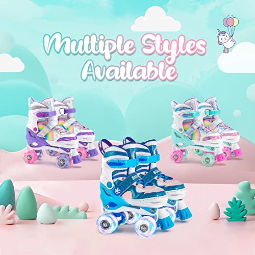 image for SULIFEEL Ice Snow 4 Size Adjustable Light up Roller Skates for Girls B