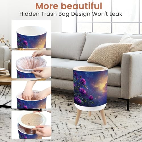 Caneca pequeña con tapa púrpura diseño galaxia 1.8 gal miniatura 6