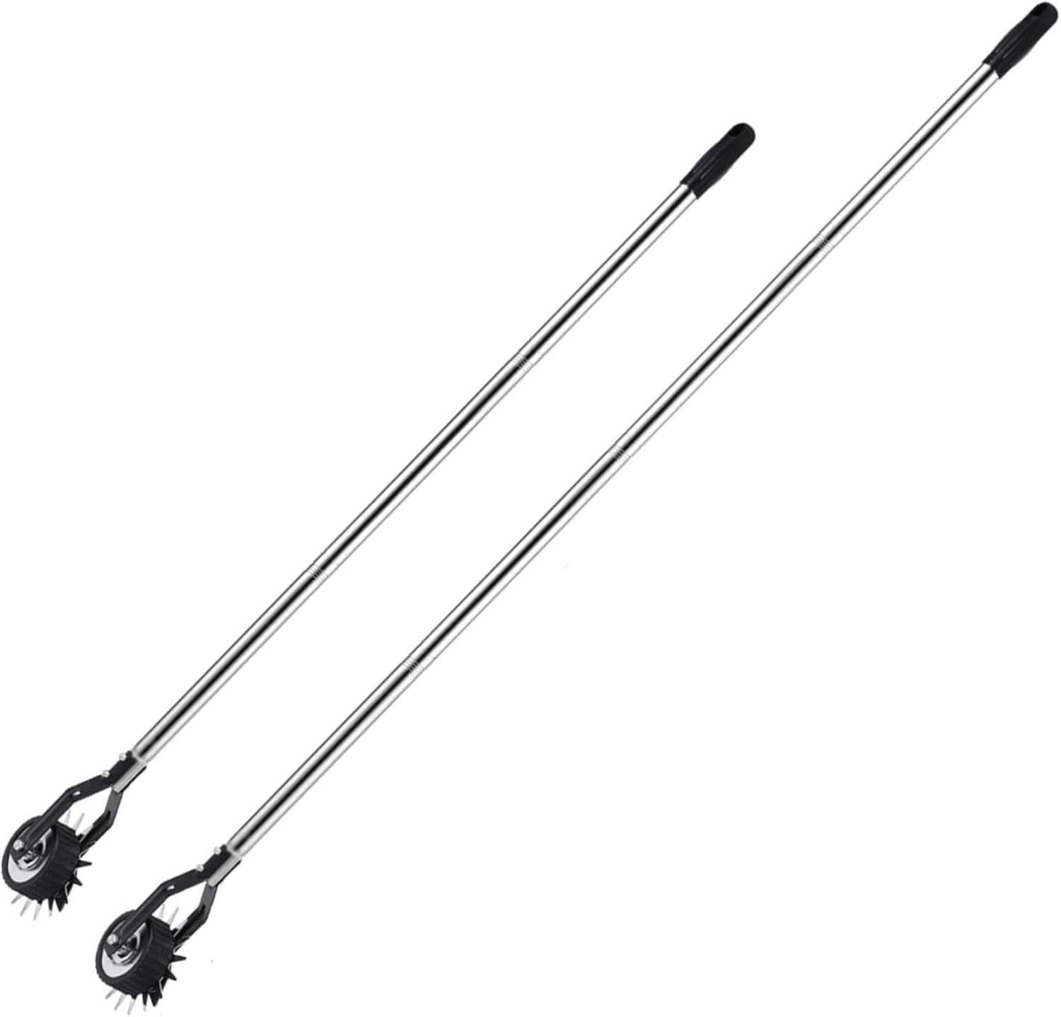 Edger Lawn Tool, 53.2 Inch Manual Lawn Edger with 3 Sections Stainless Steel Handle, Rotary Grass Tool with Wheel, Garden for Landscaping Sidewalk Yard Manual Grass