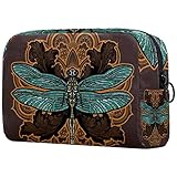 Estuche Cosmético Libélula Pandora Retro Organizador Cosmético De Viaje Suave con Cremallera para Mujeres Y Niñas