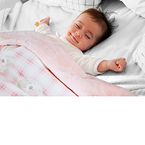 Image of JOIE BEAN Fleece Baby Blanket for Girls | Soft and Fuzzy Minky Baby Blanket for Infant, Newborn | Warm Crib Blanket with Teddy Bear Pattern | Blanket for Baby Girl (Pink)