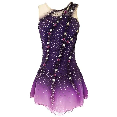 ZYDANC G,L,Gradient Figure Skating Dress Women's Girls' Ice Skating Performance Suits Skating Competition Wears Handmade