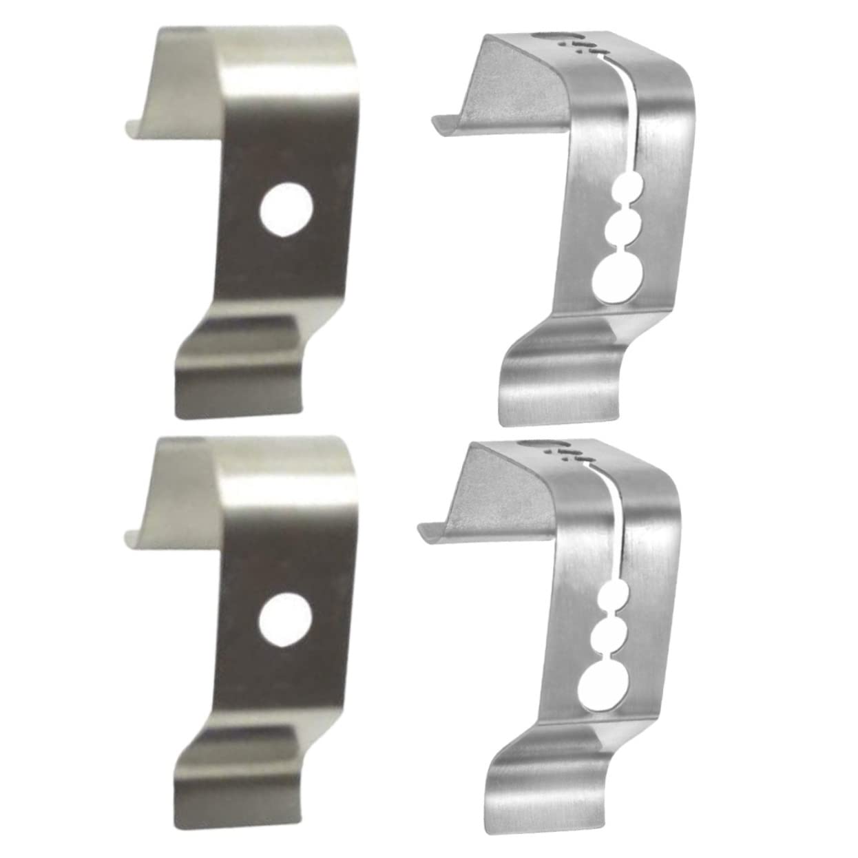 SOLUSTRE 4pcs Stainless Steel BBQ Grill Thermometer Probes Clips Holders for Meat Oven