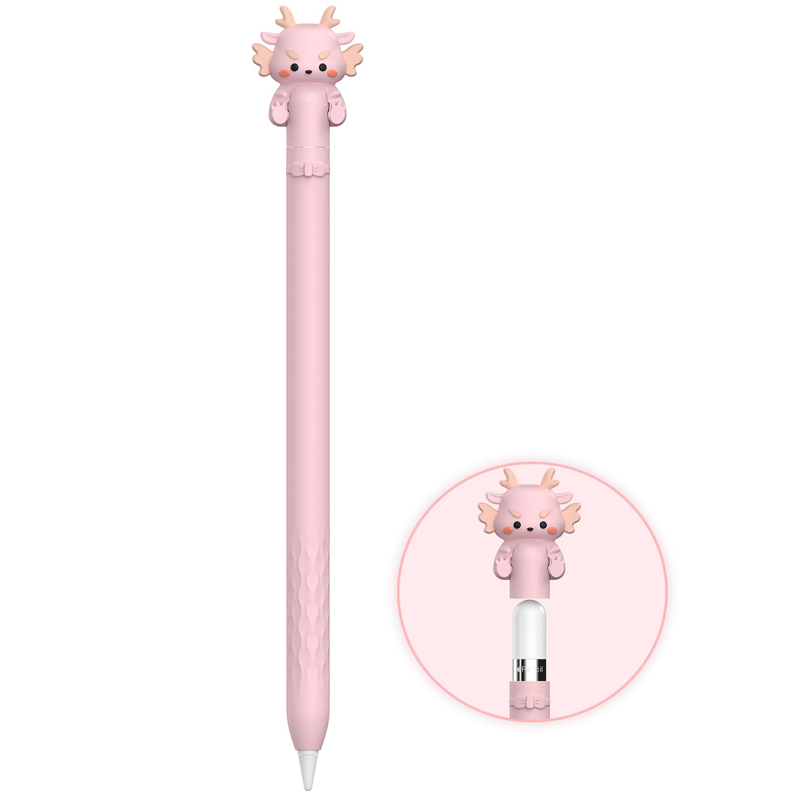 NIUTRENDZ Cute Dragon Case for Apple Pencil 1st Generation Case Silicone Protective Cover Sleeve Skin Accessories (Purple)-picture-14