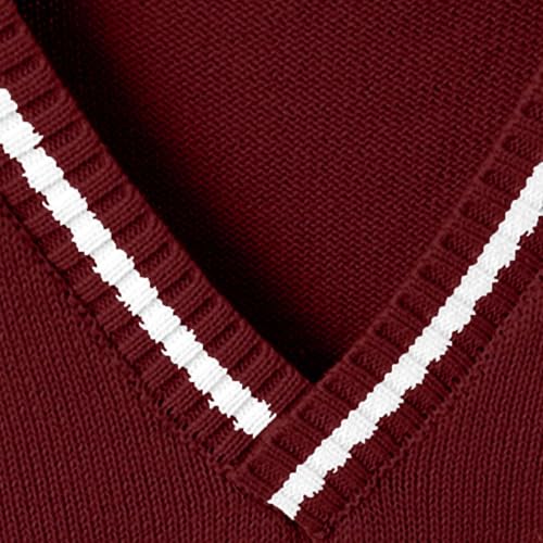 Girls Boys Color Block V Neck Sweater Vest Cute School Uniform Knit Waistcoat Pullover Sleeveless Sweaters for 3-15 Years3