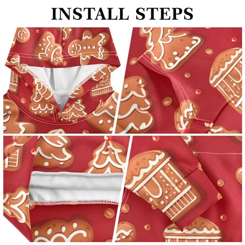 Kids Hoodies Sweaters Christmas Gingerbread Man Hooded Sweatshirts with Big Pockets for Boys Girls B04004163