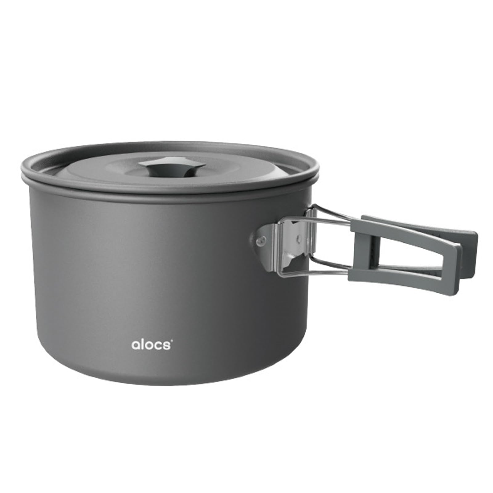 Camping Topf, Aluminiumlegierung Camping Kochtopf, Camping kochgeschirr 1L/1.7L/3L (optional), Outdoor Geschir Set mit Deckel und faltbarem Griff, für Camping Picknick Wandern