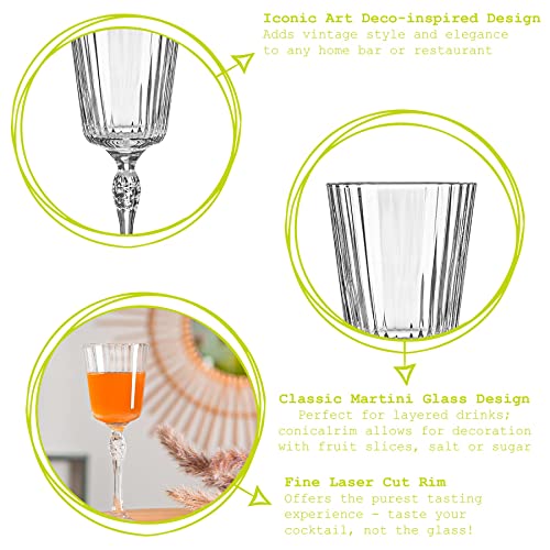 Bormioli Rocco America '20s Liqueur Glasses - Vintage Art Deco Sherry Grappa After Dinner Glasses - 80ml - Clear - Pack of 6 - Image 3