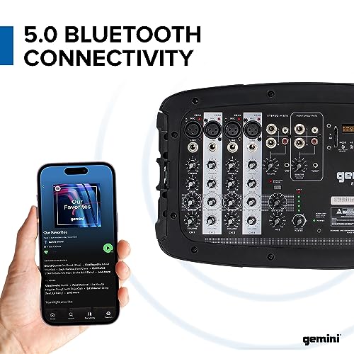 Image of Gemini Portable PA System, Dual 10 inch Speakers, 600 Watts (ES-210MXBLU)