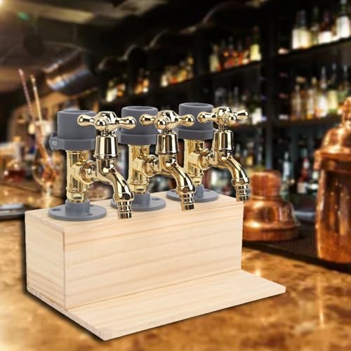 Dispensador de licores de madera, 3 lugares Botella Dispensador de whisky Fulte de grifo Bar de aleación Barra de accesorios Setinero de bebidas para bebidas Fiesta de bebidas Dispensador de licores de madera, 3 lugares Botella Dispensador de whisky Fulte de grifo Bar de aleación Barra de accesorios Setinero de bebidas para bebidas Fiesta de bebidas